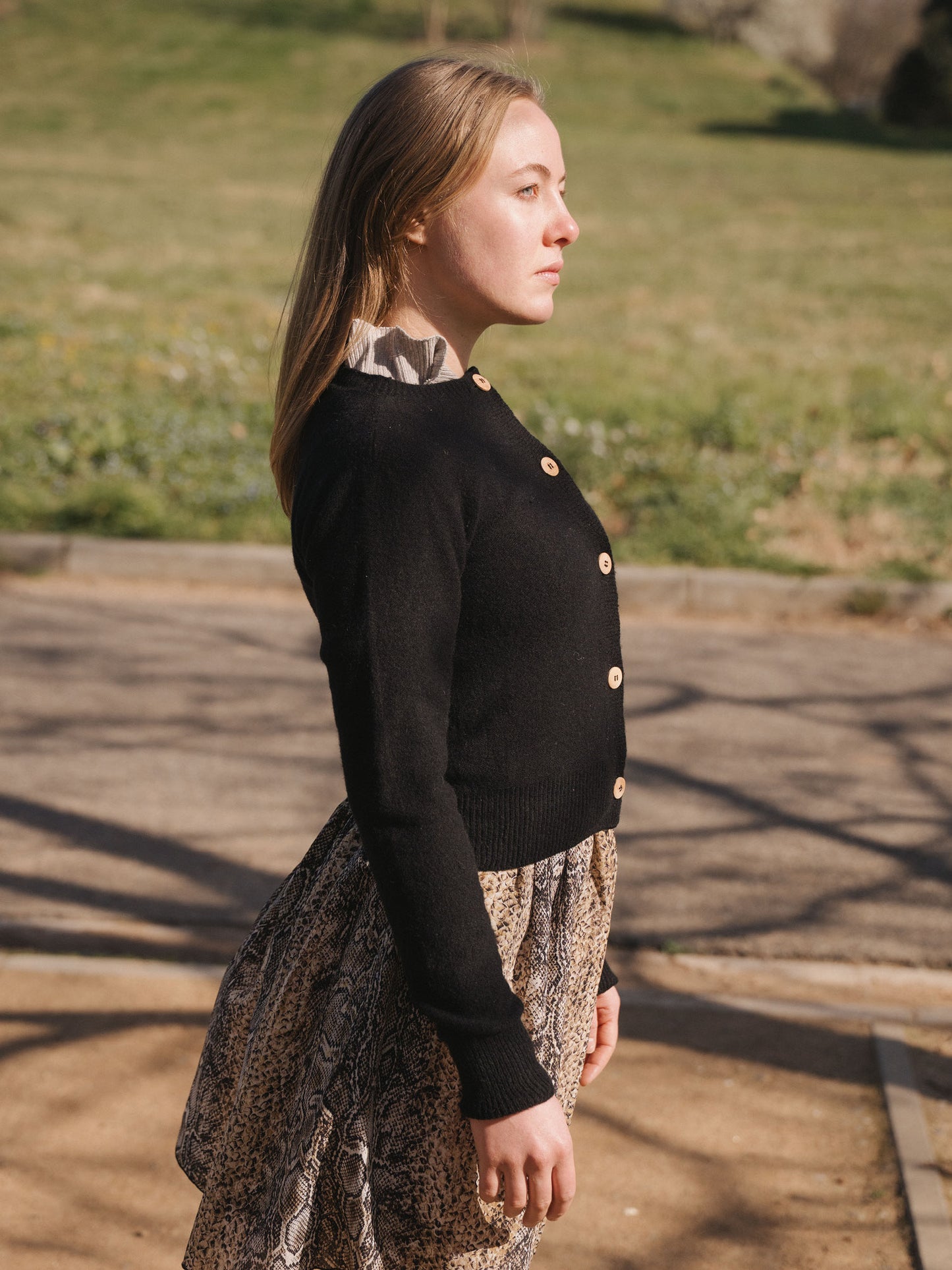 Tier Cardigan Recycled Cashmere - Black
