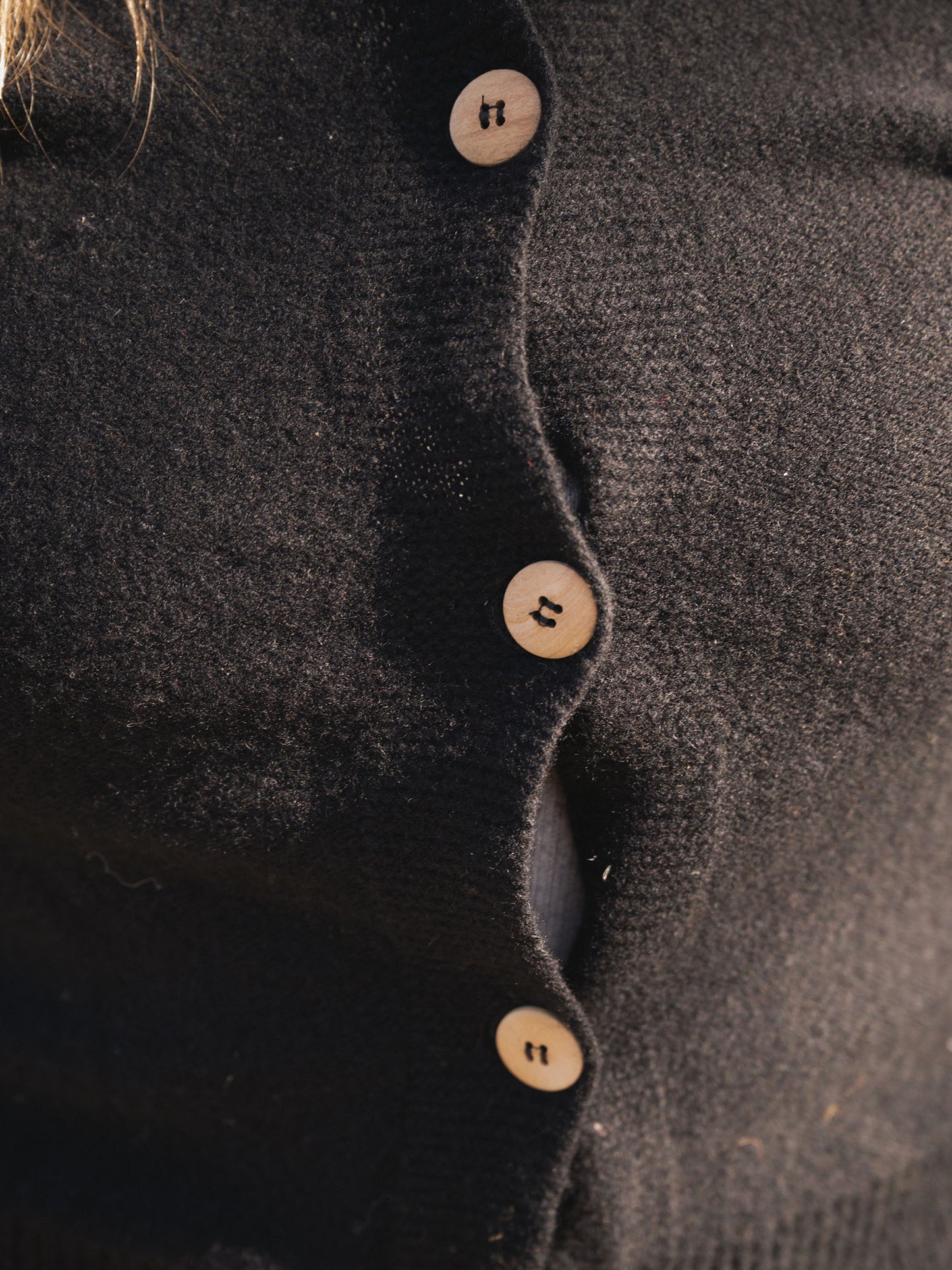 Tier Cardigan Recycled Cashmere - Black