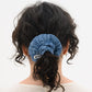 Plissé Silk Scrunchie - Indigo