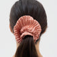 Plissé Silk Scrunchie - Blush