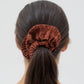 Plissé Silk Scrunchie - Mahogony