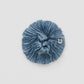 Plissé Silk Scrunchie - Indigo