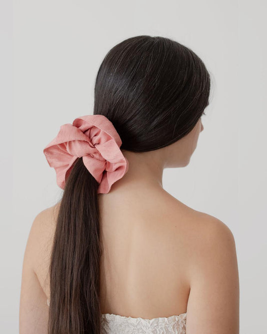Raw Silk Scrunchie - Blush