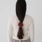Plissé Silk Scrunchie - Mahogony
