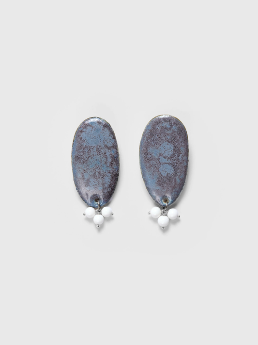 Crush Earrings - Paynes Grey Speckle