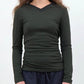 High V-Neck Long Sleeve - Khaki