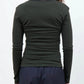 High V-Neck Long Sleeve - Khaki