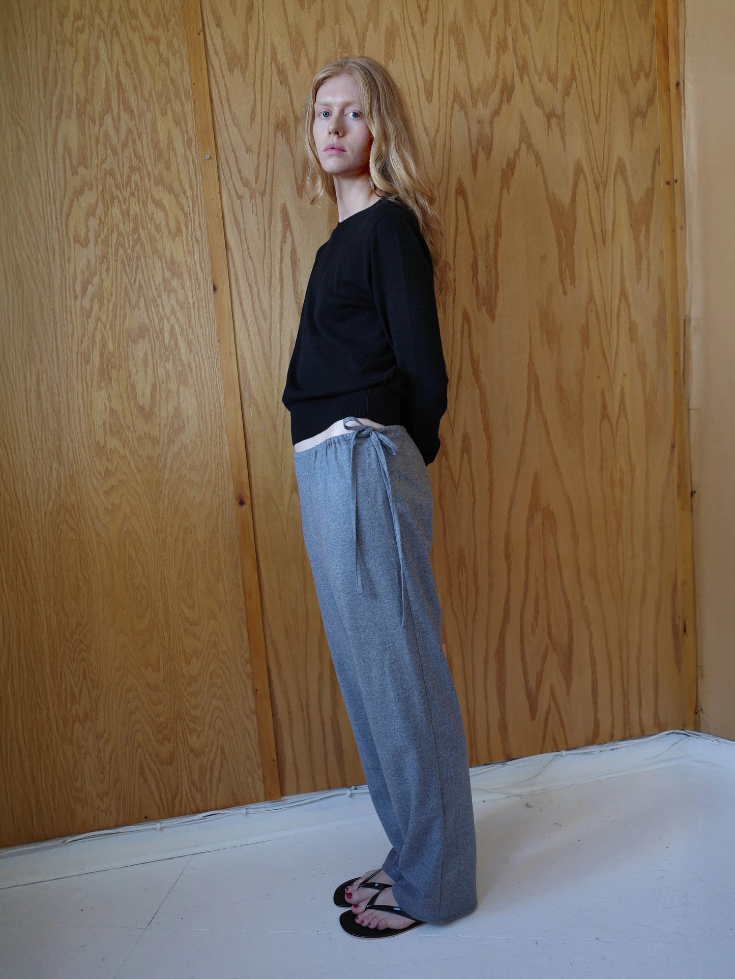 PRE ORDER: Wool Tie Pants - Grey