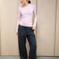 High V-Neck Long Sleeve - Blush