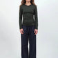 High V-Neck Long Sleeve - Khaki
