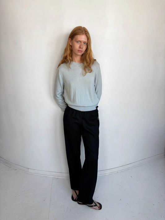 PRE ORDER: Wool Tie Pants - Black