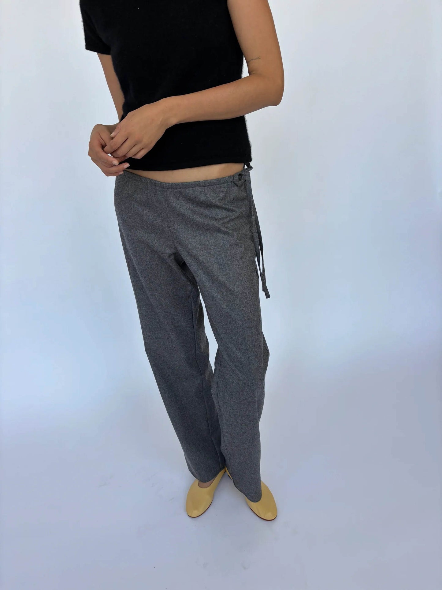 PRE ORDER: Wool Tie Pants - Grey