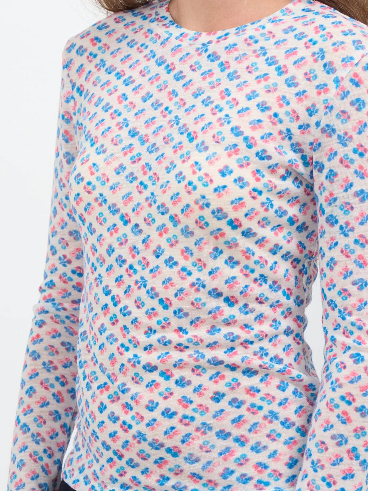 Bouquet Long Sleeve - Blue/Coral