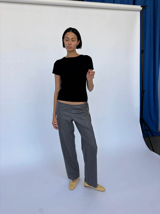 PRE ORDER: Wool Tie Pants - Grey