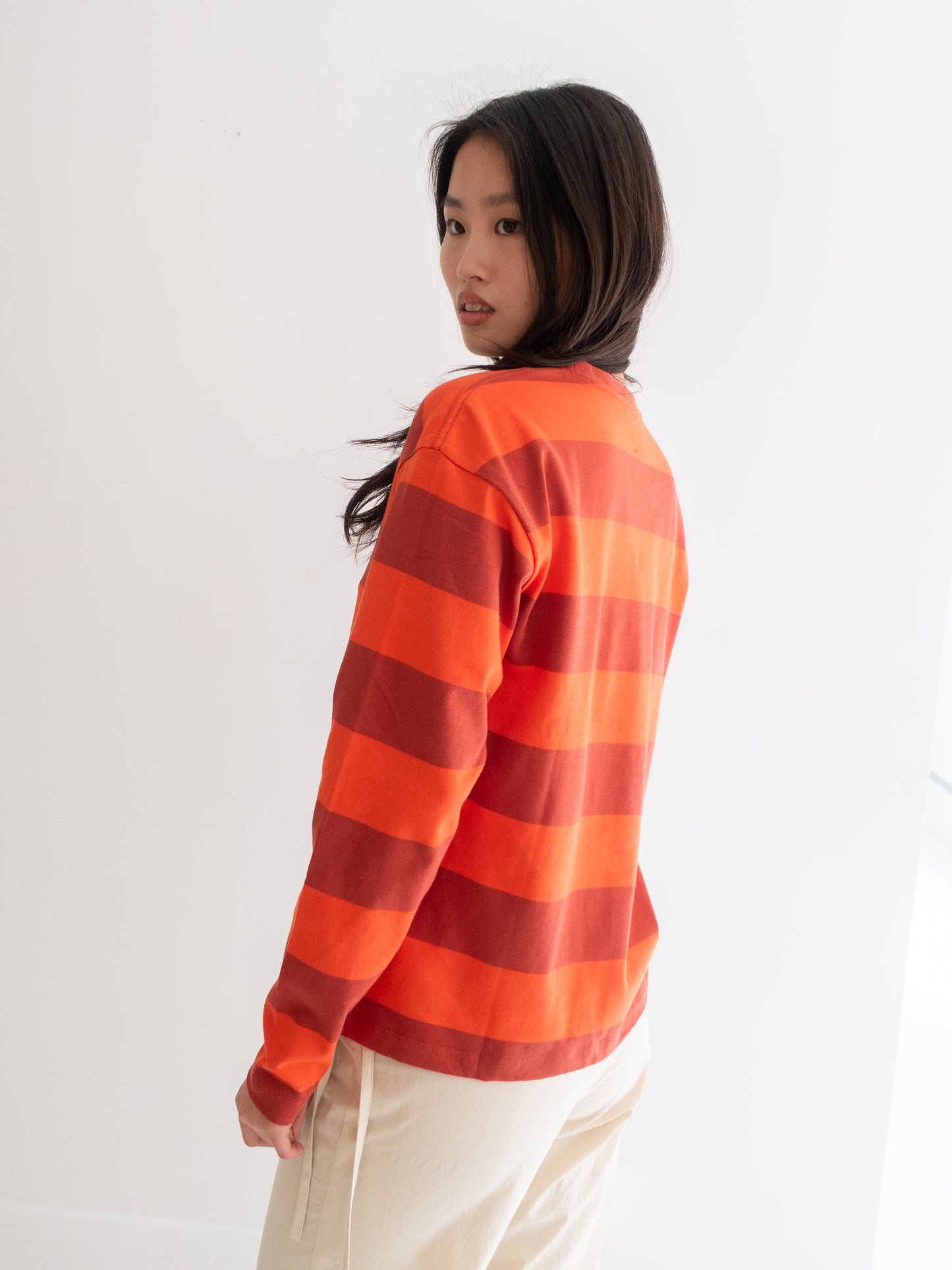 Skull Long Sleeve - Orange Stripe