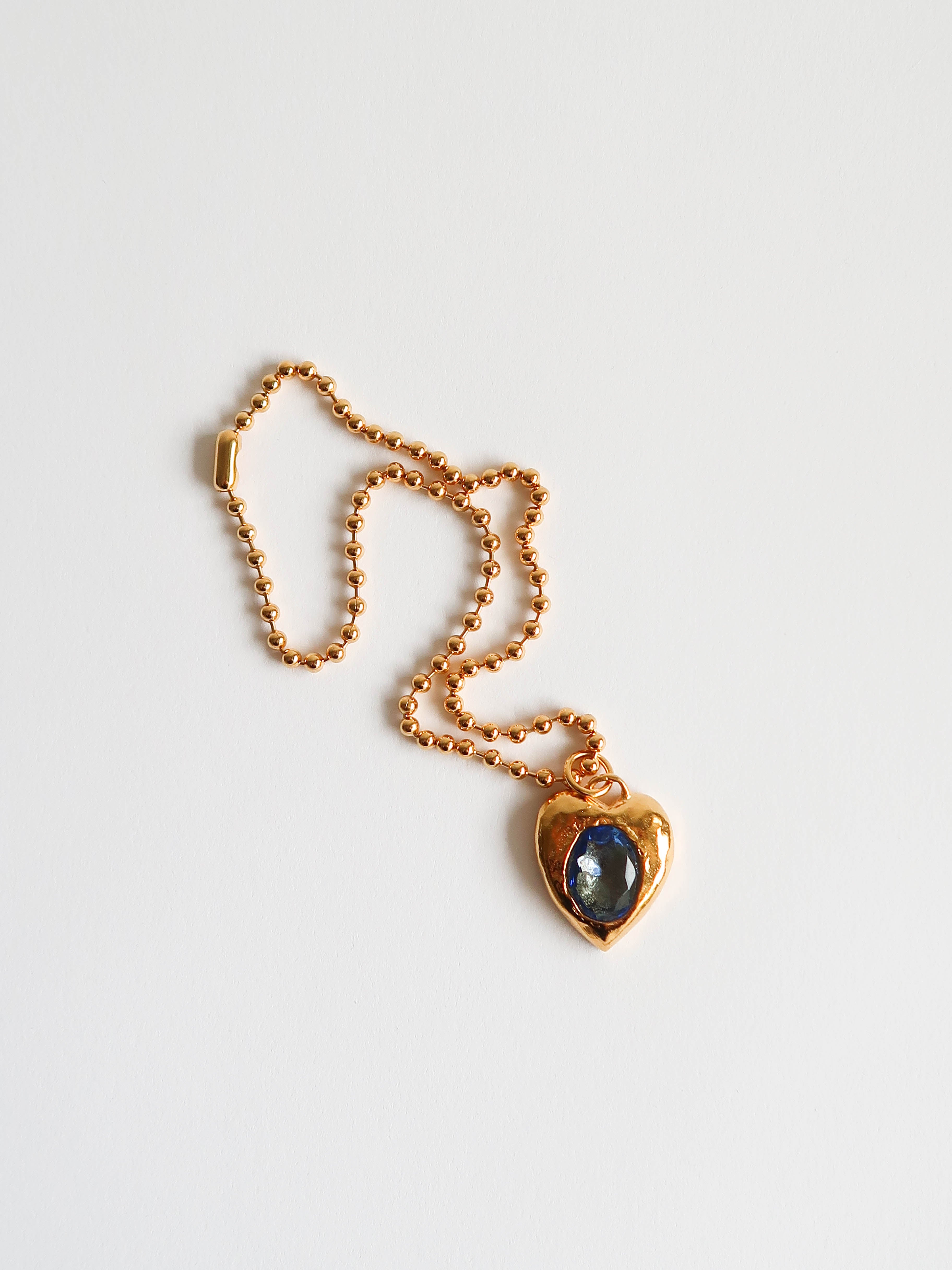 Blue heart online gold necklace